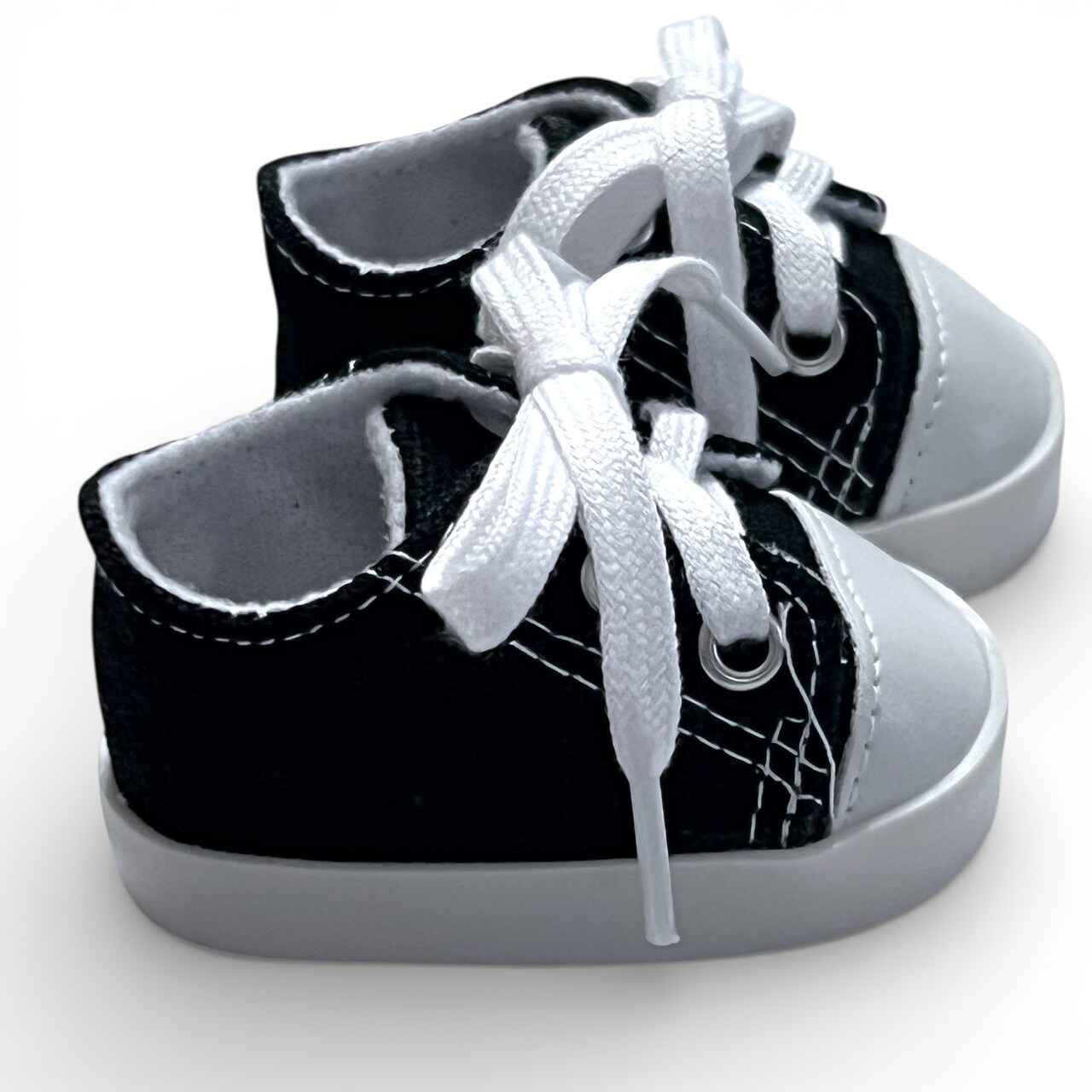 MBD® Weighted Black Canvas Tennis Shoes Fits 18 Inch Dolls, 18 Inch Kennedy and Friends Dolls, 15 Inch Baby Dolls- Doll Shoes